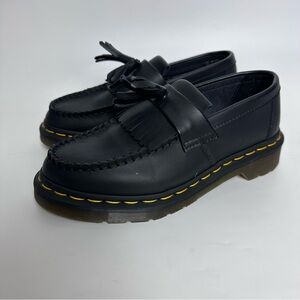 Dr. Martens Vegan Adrian Black Loafers Men 4 Women 5 Black Tassel Slip On Shoes